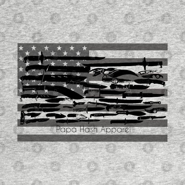 Papa Hash Apparel: Knife Flag by Papa Hash's House of Art